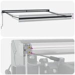 vidaXL Auvent Rétractable Noir 300 x 250 cm Tissu  Métal