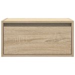vidaXL Table de chevet murale avec lumières LED chêne sonoma