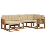 vidaXL Ensemble de canapés d'extérieur 6 pc Naturel et Beige