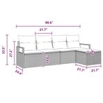 vidaXL Ensemble de canapé de jardin avec coussin 5 Pièces Marron et rouge