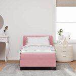 vidaXL Lit à ressorts avec coussin Rose 100 x 200 cm Velours