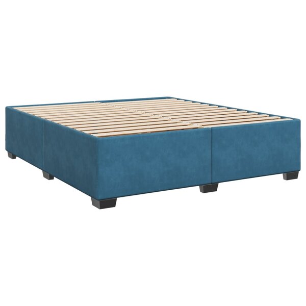 vidaXL Cadre de lit bleu 180x200 cm velours