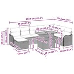 vidaXL Ensemble de canapé de jardin avec coussin 9 Pièces Noir polyrotin
