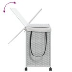 vidaXL Panier à linge avec roulettes blanc 60x35x60 5cm résine tressée