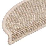 vidaXL Tapis d'escalier 15 pièces 56 x 17 x 3 cm Beige clair Demi-rond