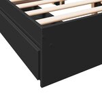 vidaXL Cadre de lit avec tiroirs noir 140x200 cm bois d'ingénierie