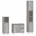 vidaXL Ensemble de meubles de salle de bain 3 Pièces Sonoma gris