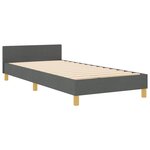 vidaXL Cadre de lit avec tête de lit Gris foncé 100 x 200 cm tissu