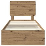 vidaXL Cadre de lit Chêne artisanal 100 x 200 cm Bois d'ingénierie