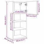 vidaXL Meuble TV mural Bois Ancien 40 5 x 30 x 90 cm Bois d'ingénierie