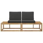 vidaXL Canapé d'extérieur en bout 2 Pièce Blanc Bois d'Acacia Massif