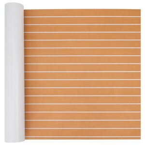 vidaXL Tapis de bateau Rayé Marron et blanc 240 x 90 cm EVA