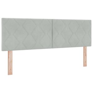 vidaXL Tête de lit Montage mural Géométrique Gris clair 144 cm Velours