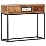 vidaXL Table console Doré 90x30x75 cm Bois de récupération massif