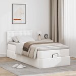 VidaXL Lit ottoman avec matelas blanc 90x190 cm similicuir