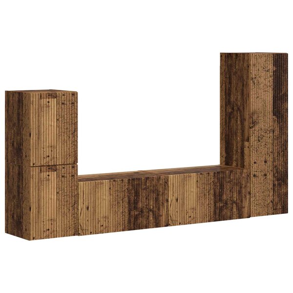 vidaXL Ensemble meuble TV 4 Pièces Bois ancien Bois d'ingénierie