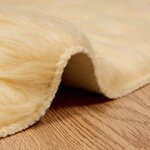 vidaXL Tapis en Peau de Mouton Synthétique Crème 80 x 80 cm Polyester