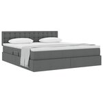 vidaXL Lit avec rangement et matelas Gris foncé 160 x 200 cm