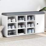 vidaXL Banc à chaussures blanc 102x32x50 cm bois d'ingénierie