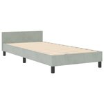 Lit vidaXL Gris clair 90x190 cm en Velours