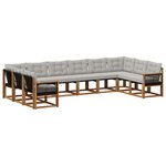 vidaXL Ensemble de canapés d'extérieur 10 pc Naturel et Gris clair