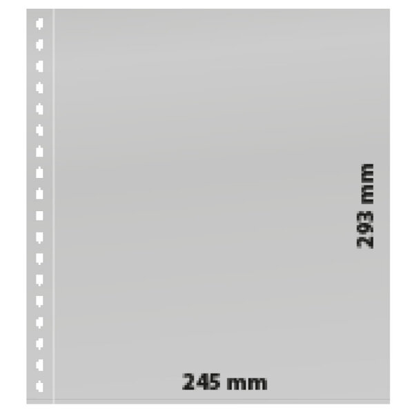 Feuilles de classement Omnia Lindner à 1 bande pour blocs  grand documents. Fond - Blanc