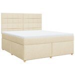 vidaXL Sommier à lattes de lit avec matelas Crème 180x200 cm Tissu
