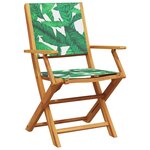 vidaXL Chaises de jardin pliantes lot de 6 vert tissu et bois massif
