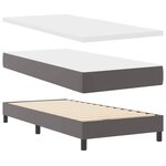 vidaXL Cadre de lit avec matelas Gris 90 x 200 cm Faux cuir