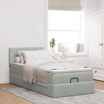 vidaXL Cadre de lit ottoman et matelas gris clair 90x190 cm velours