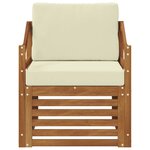 vidaXL Canapé d’extérieur Bois d'acacia massif et polyester Naturel