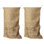 2 sacs en jute 50 x 30 cm
