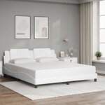 vidaXL Cadre de lit sans matelas blanc 180x200 cm similicuir