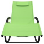 vidaXL Chaises longues à bascule lot de 2 vert acier et textilène