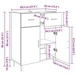 vidaXL Buffet Chêne noir 69 5 x 34 x 90 cm Bois d'ingénierie