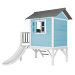 AXI Maisonnette Lodge XL en bois Bleue toboggan Blanc
