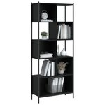vidaXL Bibliothèque noir 72x28x172 cm bois d'ingénierie