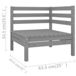 Salon de jardin meuble d'extérieur ensemble de mobilier 7 pièces gris bois de pin massif 02_0017431