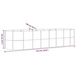 vidaXL Lit surélevé de jardin Acier galvanisé 322x100x68cm gris