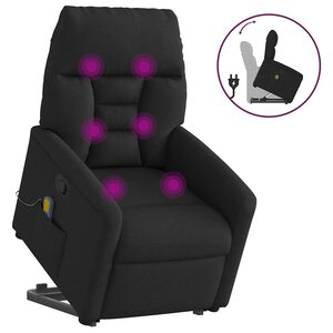 vidaXL Fauteuil de massage inclinable Noir Tissu