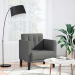vidaXL Canapé-chaise accoudoirs gris foncé 53 cm tissu