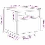 vidaXL Meuble de Chevet Chêne noir 40 x 39 x 37 cm Bois d'ingénierie