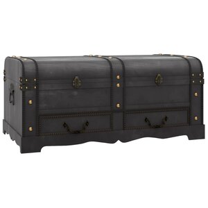 vidaXL Coffre de rangement Bois Noir 90 x 51 x 42 cm