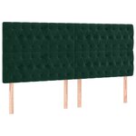 vidaXL Tête de lit à LED Vert foncé 180x7x118/128 cm Velours