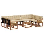 vidaXL Ensemble de canapés d'extérieur 10 pc Naturel et Beige