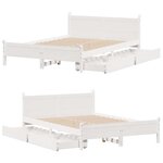 vidaXL Cadre de lit sans matelas blanc 160x200 cm bois de pin massif