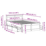 vidaXL Cadre de lit sans matelas avec tête de lit 120x200 cm bois pin