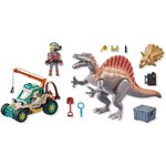 PLAYMOBIL 71820 - Spinosaure  chercheur et véhicule à grue pivotante