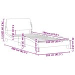 vidaXL Cadre de lit Dover gris clair 100x190 cm velours