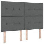 vidaXL Lit à ressort avec matelas et banc Gris foncé 140x200 cm Tissu